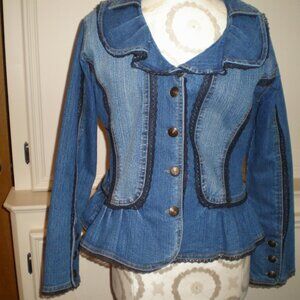 Figure Flatter Jean Jacket Blazer w/Black Lace A STUNNER